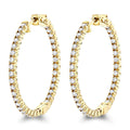 Luxurman 2.1ct 14K Yellow & Rose Gold Diamond Hoop Earrings Trendy Religious Style Women's Gift Party