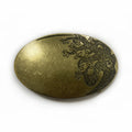 Large Oval Shape Buckle Western Antique Floral Engraved Rope Edge Design Belt Buckle Fits 1-1/2"(38mm) Wide Belt