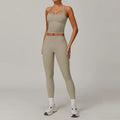 Women Workout Leggings Moisture-wicking Running Sleeveless Top  Yoga Fitness Sports Wear Women Active Wear Set