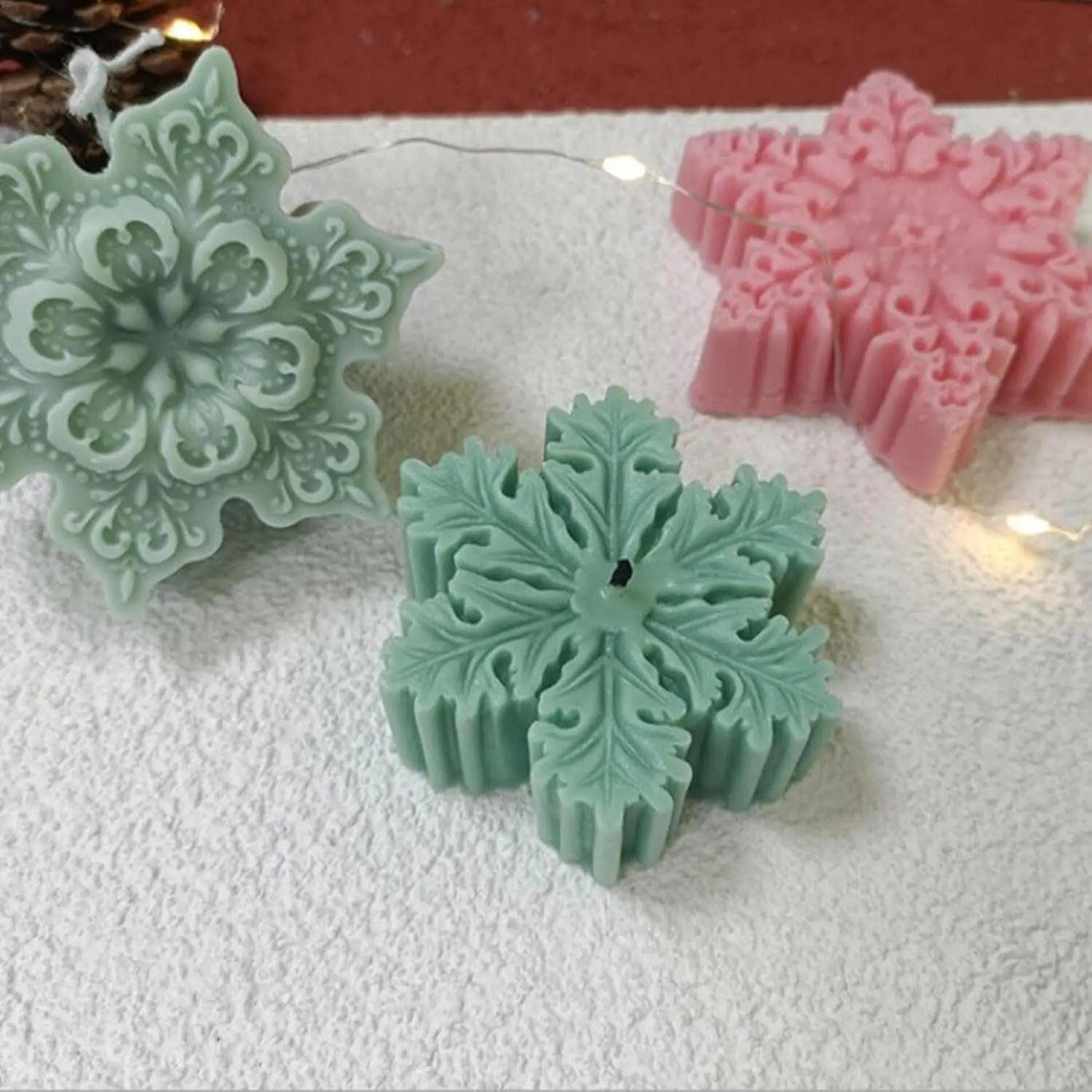 Snowflakes Silicone Christmas Candle Molds Marry Christmas DIY 1 Cavity Soap Mould Handmade Crafts Gifts