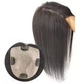 Silk Base 100% Human Hair Toppers Women Toupee 16inches Remy Hairpieces for Women 6x6 Inch Straight Chinese Hair Black and Brown
