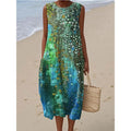2025 Summer New Style Sleeveless Casual Printed Temperament Dress a Fresh Casual and Comfortable Dress