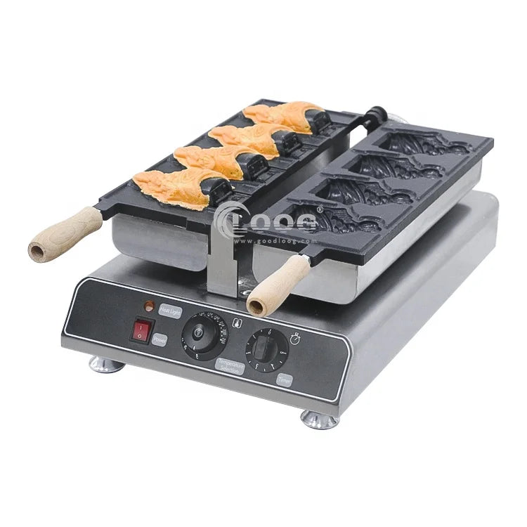 Wholesale 110V/220V Electric Fish Taiyaki Maker Machine New Commercial Stainless Steel Taiyaki Waffle Maker