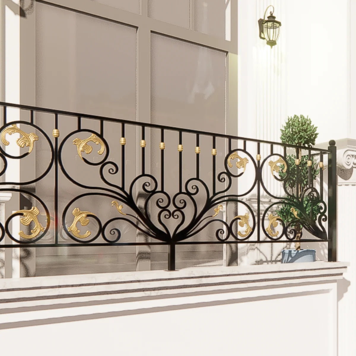 Stylish Modern Wrought Iron & Steel Villa Balcony Railings Elevate Your Exterior with Timeless Designs Superior Craftsmanship