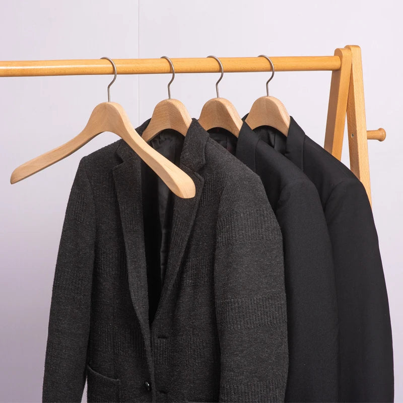 Luxury Closet Wooden Solid Coat Suit Hanger Logo Custom Wood Suit Hangers for Clothing Shop