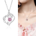 FDXZ-183 Star Heart Necklace for Female 925 Sterling Silver LOVE Pink LOVE Shaped 45cm Chain Simplicity Fairy Department Jewelry
