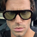 Logo Custom 2025 Vintage Men Oval Sun Glasses UV400 Leopard Shades Big Frame Pilot Sunglasses Women