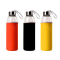 650ml High Borosilicate Glass Water Bottle Small Mouth with Leak Proof Stainless Steel Lid