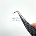 Black Plasma Sustainable Stainless Steel 90 Degree Skinny Eyelash Extension Tweezers Custom Logo Nano Fiber Tip Eyelash Tweezers