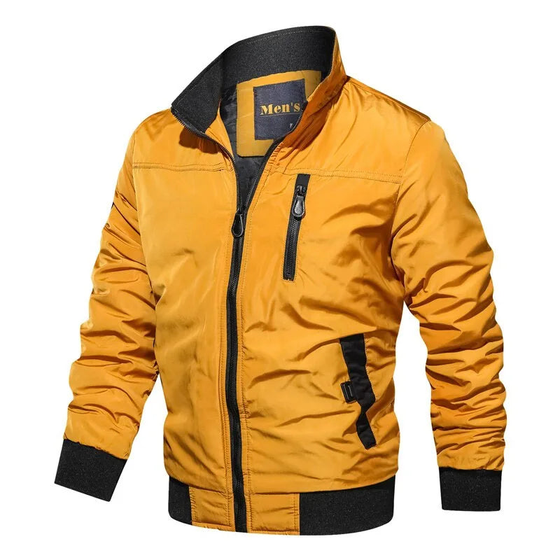 2025 Men Coats Spring Bomber Jacket Men Casual Slim Patchwork Windbreaker Jackets Male Outwear Zipper Thin Coat