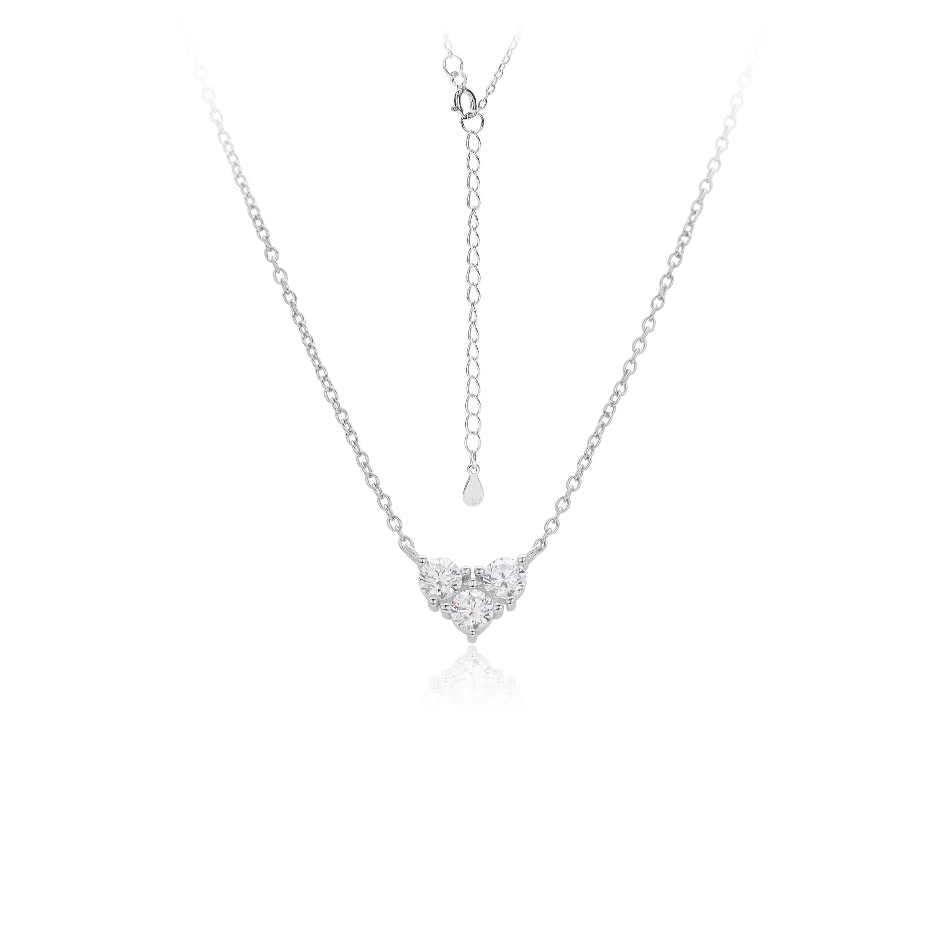 Hot Sale Fine Jewelry Simple Style 925 Silver 18k Gold Plated Moissanite Necklace Heart Shape Pendant for Women Wedding