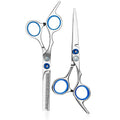 Steel Handled Hair Cutting Scissors Set Thinning Shears Razor Comb Hairdressing Cape for Haircut Kit