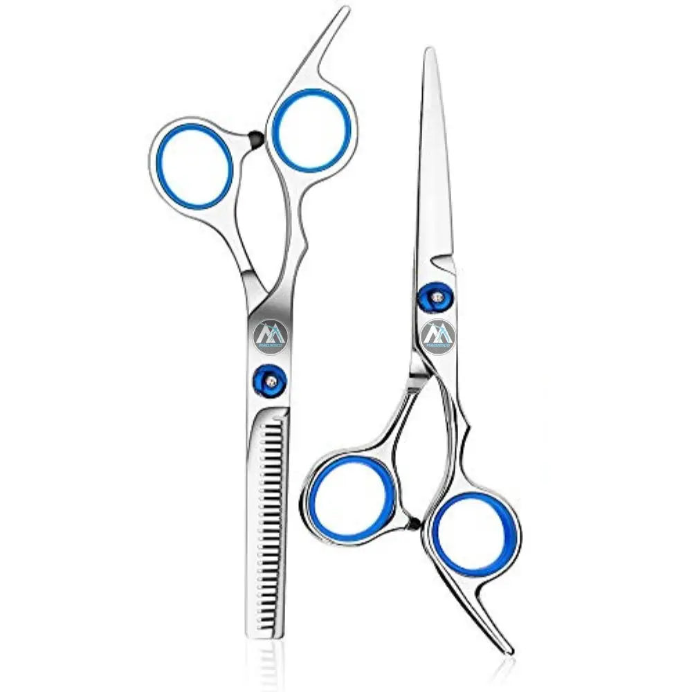 Steel Handled Hair Cutting Scissors Set Thinning Shears Razor Comb Hairdressing Cape for Haircut Kit
