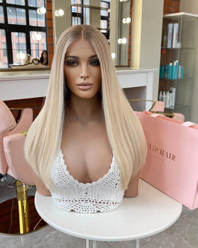 613 Lace Front Wigs Ash Blonde Highlight 613 Blonde 13X4 Lace Front Glueless Human Hair Wig European Wigs
