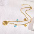 Modern 18K Gold Plated Stainless Steel Jewelry White Shell Moon Star Heart Tree of Life Pendant Waterproof Tarnish Free for Gift