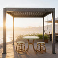 Modern Waterproof Bioclimatic Aluminum Pergola Motorized Louvered Roof System for Outdoor Garden Patio with LED Lights