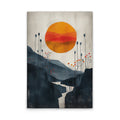 Made In Germany - Home Decor Canvas Picture Sunset - Wall Painting Mural In Orange And Blue - Canvas Picture On Stretcher Frame