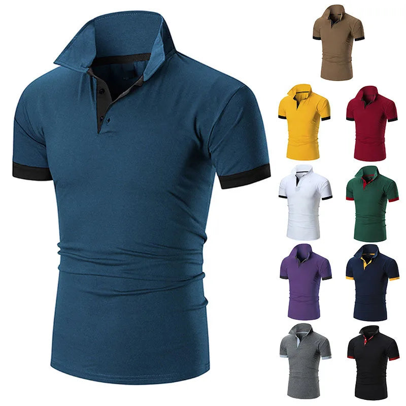 OEM Custom Logo Summer Men's New Tops Breathable 220g Men's Polo Shirt Summer Short Sleeve Polo T Shirts