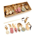 Funny Kitten Cutie 7pcs Feather Cat Exercise Interactive Teaser Long Rod Wand Gifts Set Mouse Toys