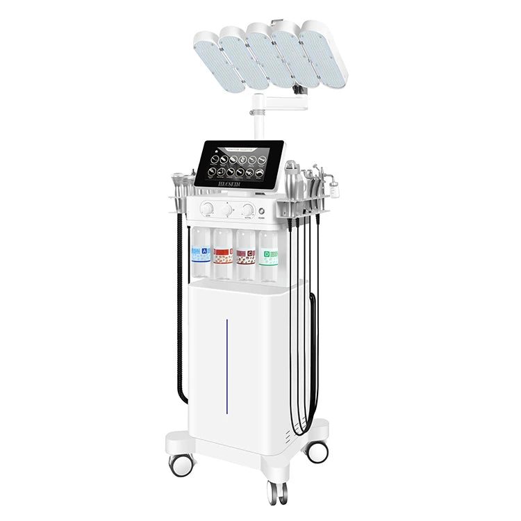 Newest 360Â° Vortex Hydra Machine - 12-in-1 Microdermabrasion Salon Deep Cleaning Skin Lifting Blackhead Removal Facial Device