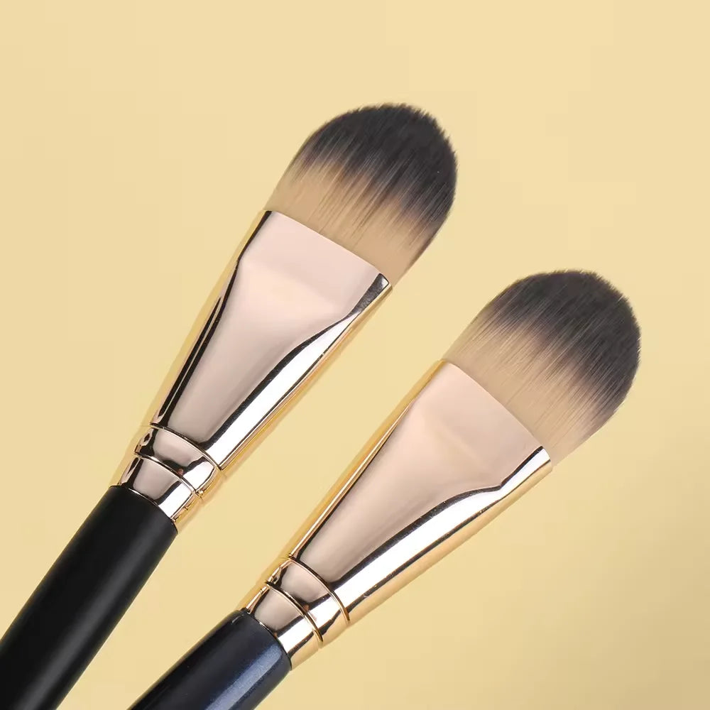 For Blue Wooden Handle Vegan Makeup Brushes Set Concealer Blending Smudge Flat Lip Foundation High Quality Customized Package