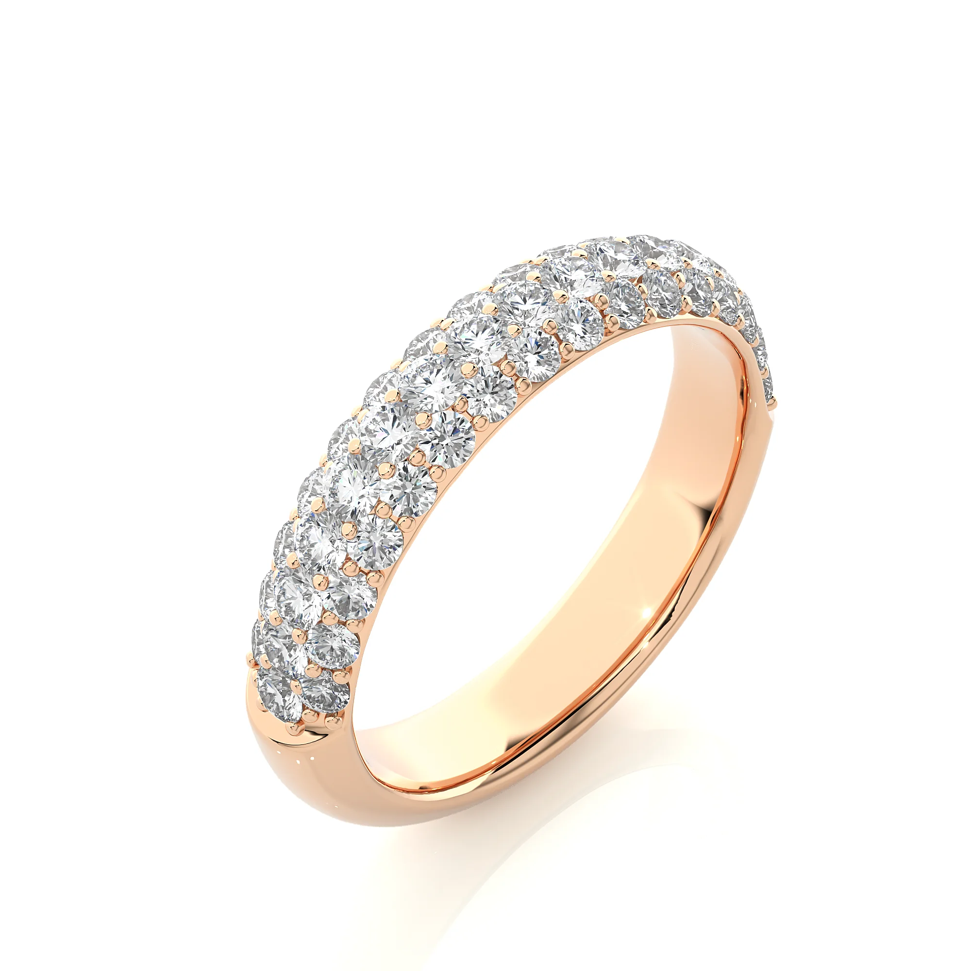 Indian Manufacture Diamond Ring Elegant Natural Diamond Ring IGI Certified 14K Gold Plated for Wedding or Anniversary