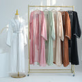 New Modest Abaya Shinny Polyester Embellished Dubai Abaya 2024 Modest Kimono Islamic Clothing Women Muslim Dress