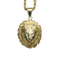 Hip Hop lion Necklace Gold Plated Stainless Steel Zircon Eye lion Pendant Necklaces