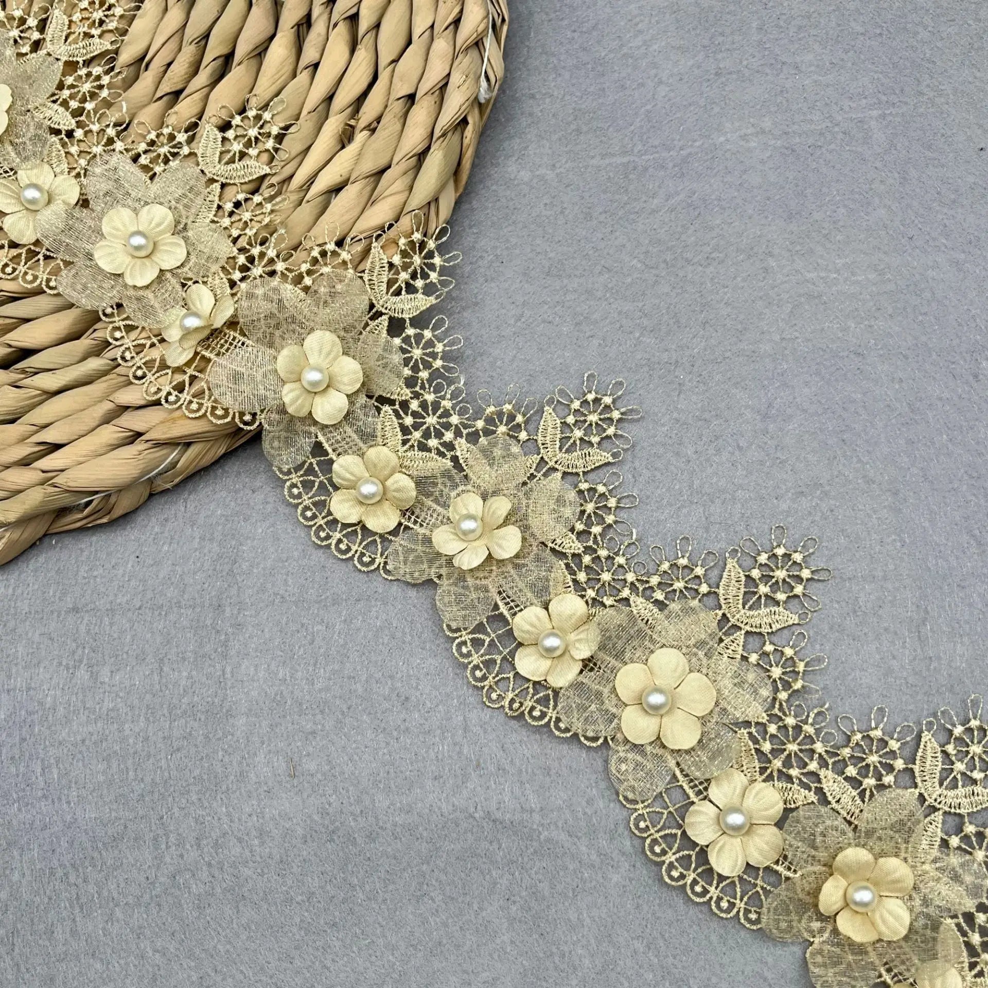 New Spot Polyester Silk Pearl Yarn Water-soluble Barcode Skirt Lolita Curtain Home Textile Accessories Lace