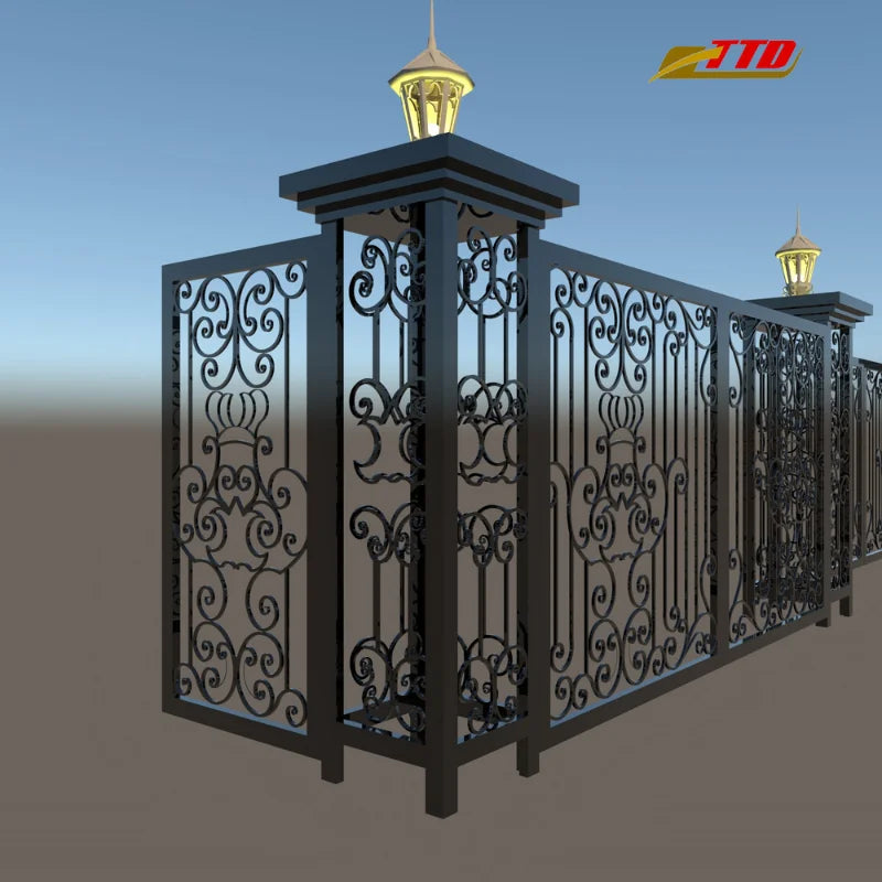 Stylish Eco-Friendly Iron Gates with 3D Modeling for Maximum Security Perfect Outdoor Driveway Gates for Home Entrance