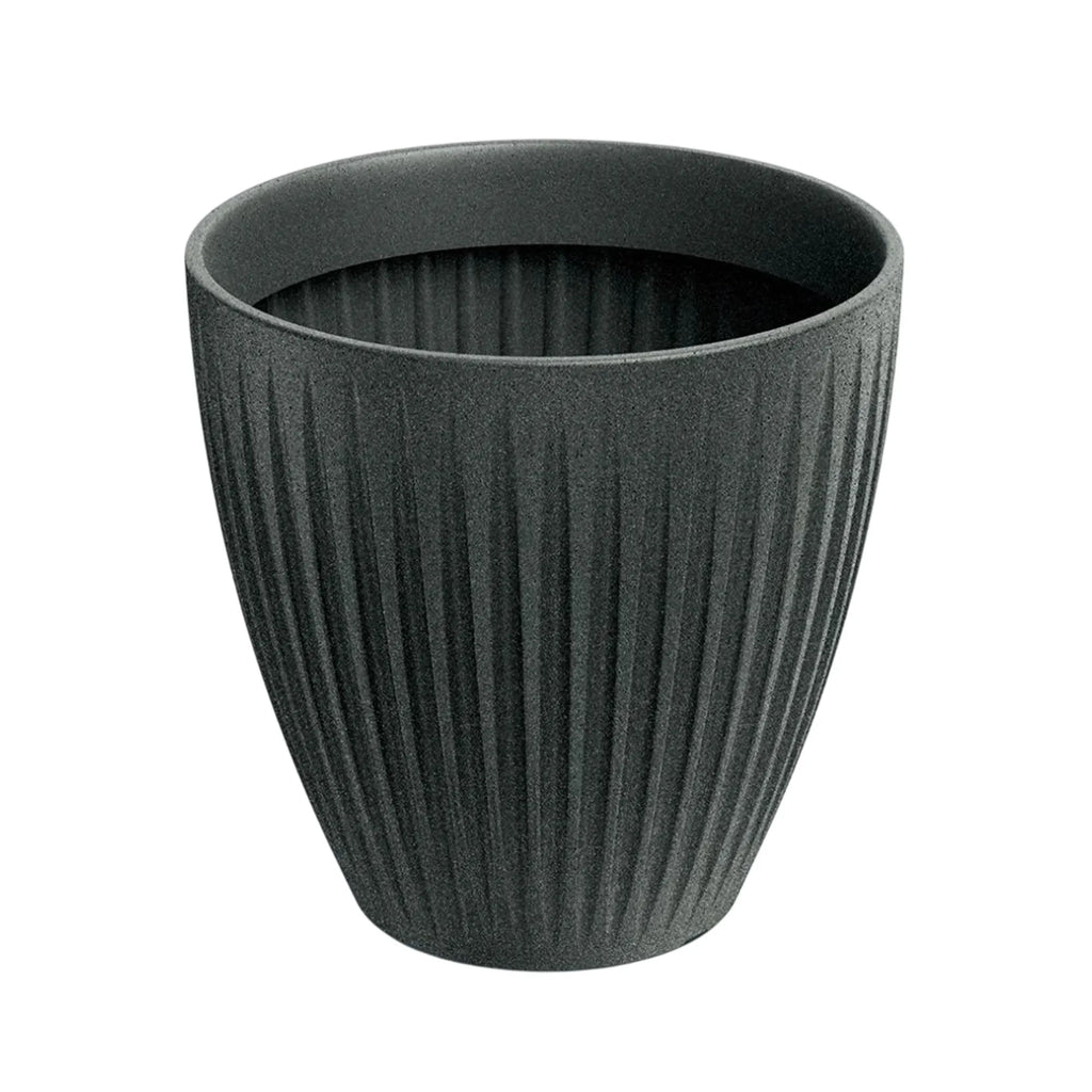 Latia Round MIDL flowerpot 40x40 graphite granite