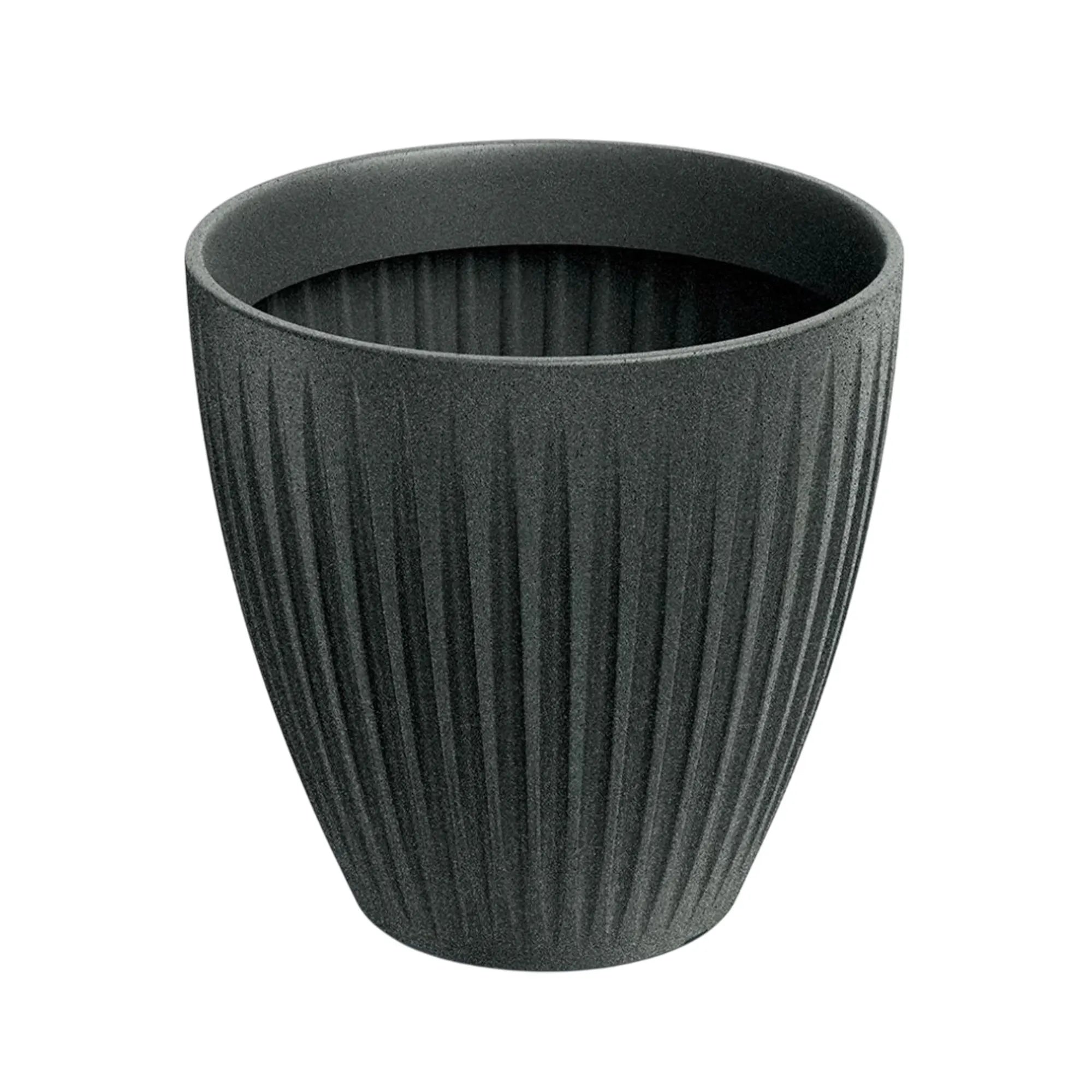 Latia Round MIDL flowerpot 40x40 graphite granite