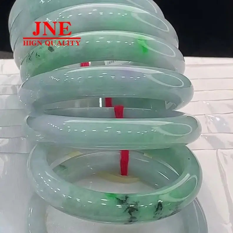 Natural Myanmar White A- Type Jade Jade Bracelets Non-crack Floating Green Positive Ring Jade Bracelet