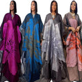 New Arrival Two-Piece Loose Boubou Dress for Women African Style with Jacquard Fabric Embroidery Decoration Made of Polyester