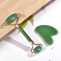 Wholesale Natural Rose Quartz Green Aventurine Jade Roller Scraping Crystal Plate Massager Face Tool