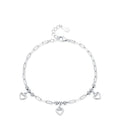 SL1674 925 Silver Fashion Smooth Heart Shape Bracelets for Women Rhodium Plated Classic Light Luxury Ins Fine Jewelry Party Gift