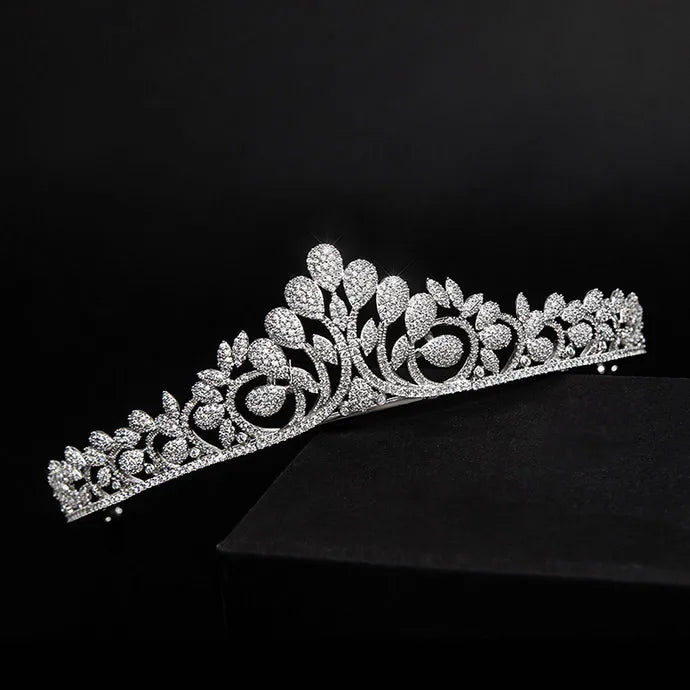 JR MOQ 2pcs Wholesale Brass Hair Accessories Female Tiaras and Crowns Wedding Bridal Crown