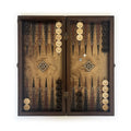 Classic Handmade Massive Rosewood Backgammon Set Mid Size 43x21 cm / 16.5x8.2 Inches Checkers Boxwood Pieces Helena Wood Art