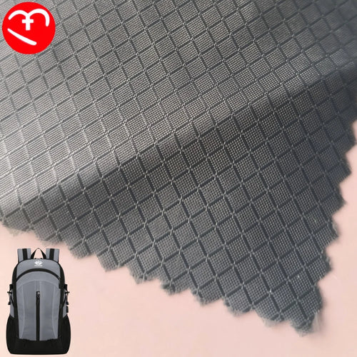 0.3mm Grey Rhombus Lattice 100% Nylon Taffeta Fabric Lightweight Waterproof Breathable Lining Fabric for Clothing Bags Coat