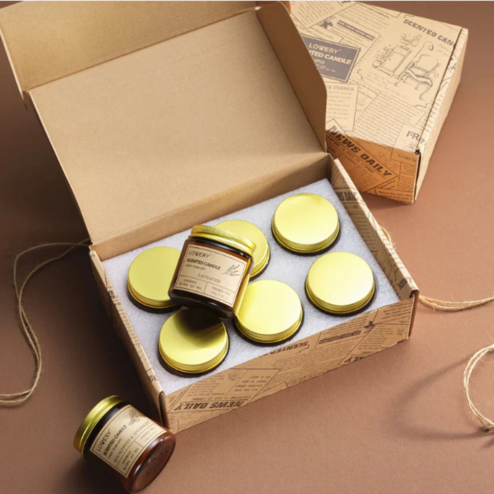 Custom Scented Soy Candles Building Package Label Sticker Thank You Card Branding Tag Package Boxes for Your Business