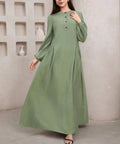 Modest Fashion Customizable Green Large Pocket Loose Simple Design Oversize High-end 2025 Eid New Customizable Factory Price