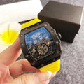 Fenyi Wholesale Fashion Sports Hot Selling Hollow European Style Luminous Barrel Shaped Double Tourbillon Quartz Watch for Men