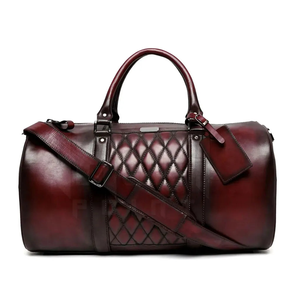 Leather Duffle Bag-Elegant Soft Leather Zipper Closure Lightweight & Durable Large Capacity Eco-Friendly Stylish Travel Bag