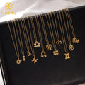 New Design Twelve Constellations Gold Plated Pendant Necklace Fashion Stainless Steel Jewelry Wholesale
