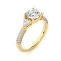 Women's Lab Grown Ring Brilliant Cut Diamond Engagement Ring 0.99 Diamond Weight 14K Gold Plated IGI Certified India