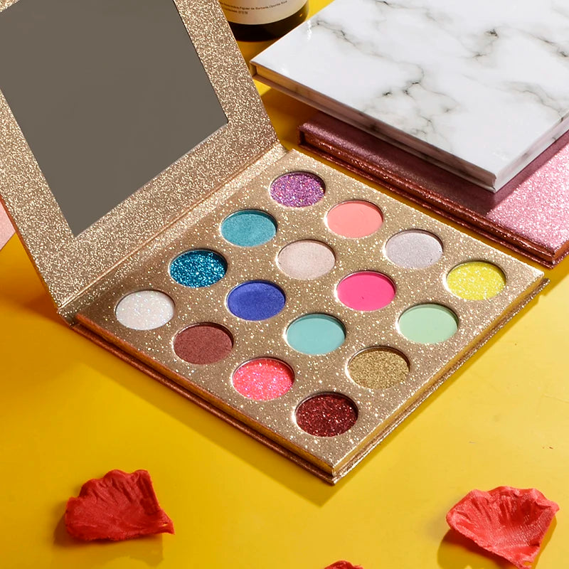 26mm Empty Clear Purple Custom Eyeshadow Palette Packaging Pigmented Eyeshadow Palette