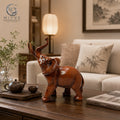 New Chinese Creative Wood Grain Elephant Ornament Home Living Room Office Decoration Art Resin Crafts Housewarming Gift MegaBDM