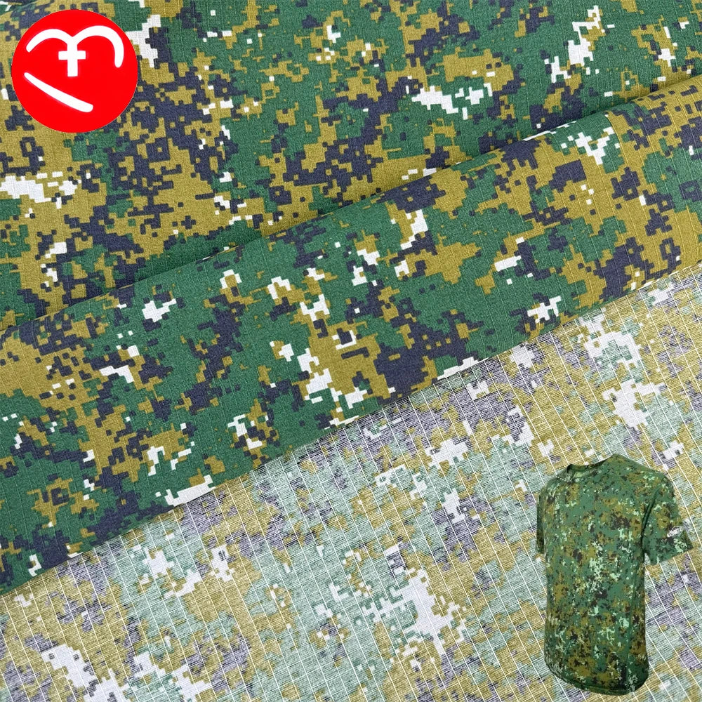 Hot Sale TC 80% Polyester 20% Cotton Blended Jungle Camouflage Fabric Woven Waterproof Fabric Iraq Saudi Arabia Tent Bag Cover