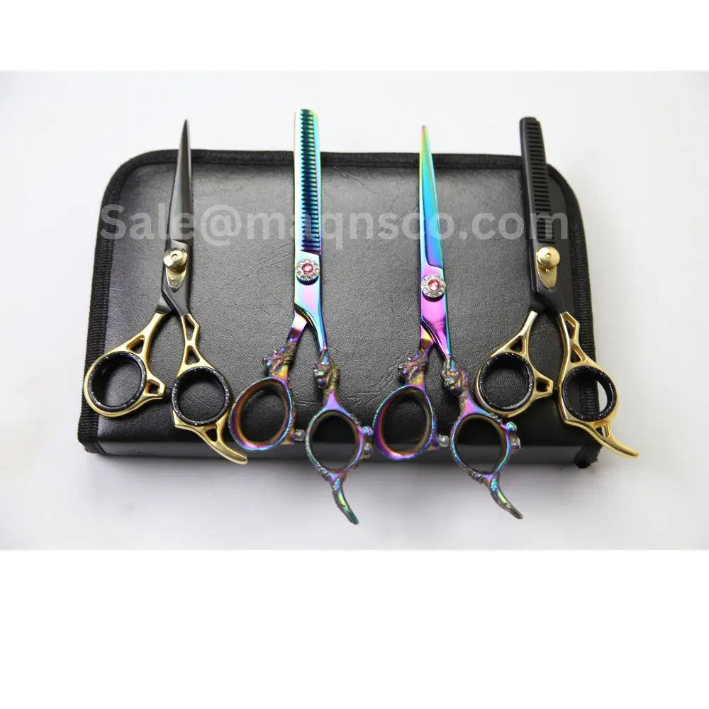 Customized Beauty Hair Dressing Scissors Multi-Design Steel Stainless Steel Straight Blade Available Multi-Colors Customized