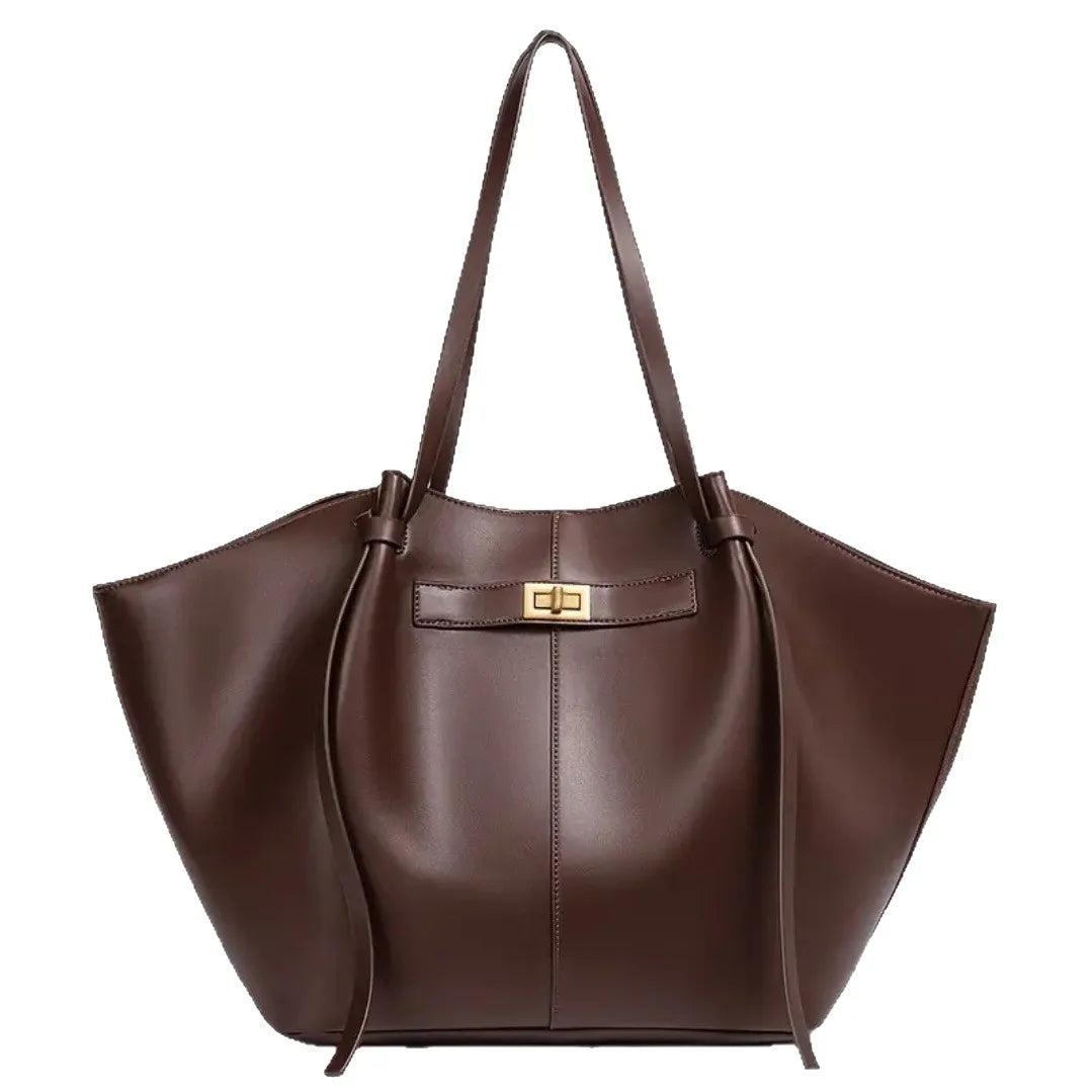 In-stock Fast Delivery Portable Waterproof Dumpling-Shaped Vintage PU Casual Large Capacity Hasps Work Commute Women Tote Bag